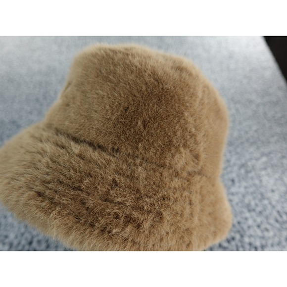 Levis Faux Fur Bucket Hat Tan Warm Winter Cozy Casual Unisex Medium - Picture 6 of 9